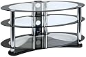 Centurion GT8 Oval Contemporary Design Black Plasma/LCD/LED  26"-52" Glass Stand