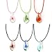 BodyJ4You Glass Necklace Teardrop Floral Glow Set Pendant 6 Pieces Lot