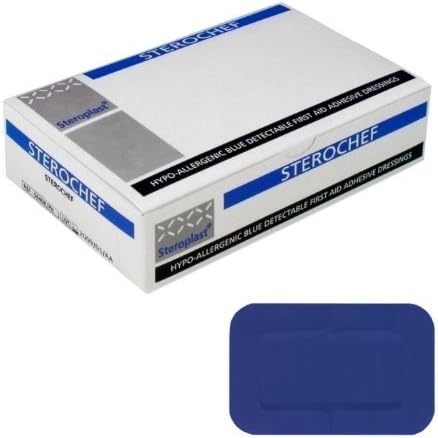Sterochef - Blue Detectable Dressings - 7.5cm x 5cm (x50) by Sterochef