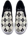 NOTW (Not of this world) Gray/ Black Checkerboard Argyle Slip On Shoes for Men