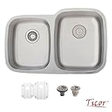 Ticor 16 Gauge Stainless Steel Double-bowl Kitchen Sink
