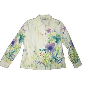 Buy Alfred Dunner Feelin Groovy Floral Print Button Down Jacket