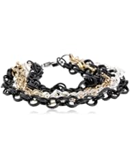 5 Row Multi-Tone Multi-Chain Bracelet, 7.5"