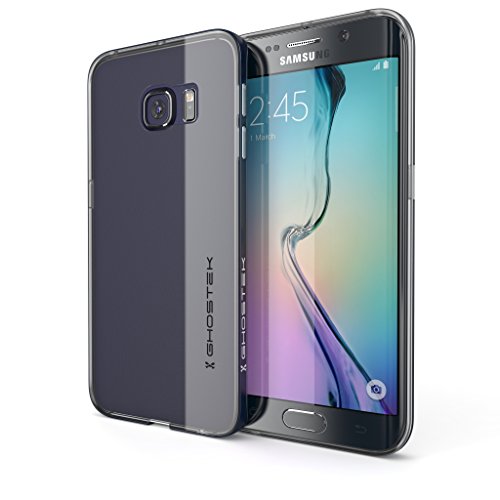 Galaxy S6 Edge Case, Ghostek® Cloak Series for Samsung Galaxy S6 Edge Slim Premium Hybrid Impact Armor Hard Cover Case | Warranty Exchange | Aluminum Bumper | Clear TPU | Ultra Fit (Black Sapphire)