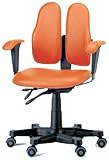 デュオレストチェア 【ローバック】 本革張り DR-230 オレンジ