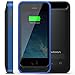 Maxboost Atomic S External Protective iPhone 5S Battery Case / iPhone 5 Battery Case with Built-in Kickstand - Matte Black / Blue (Apple MFI Certified, Fits All Versions of iPhone 5 / 5S - Lightning Connector Output, MicroUSB Input ) [100% Compatible with iPhone 5 / 5S on iOS 7.0+ , Strengthened MicroUSB Input Port, No Signal Reduction]