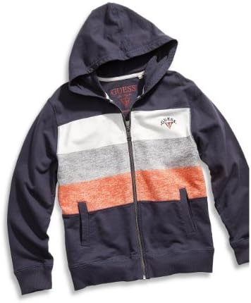 Guess Big Boys' Long Sleeve Color Block Hoodie(Navy Large (16/18))