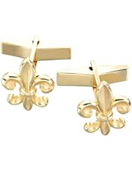 14K Yellow Gold Fleur de Lis Cuff Links -- LIFETIME WARRANTY