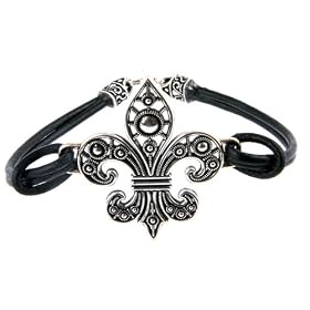 Hand-made 925 Sterling Silver Bracelet- Fleur-de-lis - Made in USA