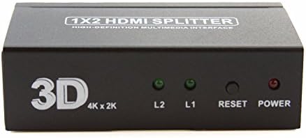 LB1 High Performance New HDMI Splitter Box for Samsung UN65HU9000 Curved 65-Inch 4K TV Mini HDMI Splitter (1 input to 2 output) Support Full HD and 3D High Resolution Up to 1080P/60Hz and 4K*2K with 5V DC Power Adapter