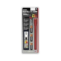 MAGLITE SP2303H 3-AA Cell Mini LED Flashlight with Holster, Red