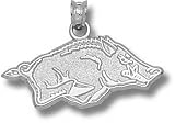 Arkansas Razorbacks Solid Sterling Silver Athletic Razorback 1/2'' Pendant