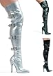 5 Inch Heel Stretch Thigh Boot Women'S Size Shoe With Buckles And Inner Zipper