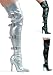5 Inch Heel Stretch Thigh Boot Women'S Size Shoe With Buckles And Inner Zipper