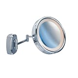 Miroir cosm�tique mural Touch - �clair�, pivotant, 100% et 500%, chrome, miroir de � 16,5 cm, � 22,5 x 36 cmpar Wenko