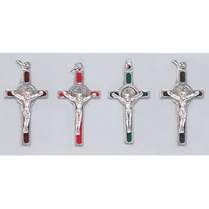 Saint Benedict Crucifix In Silvertone 1