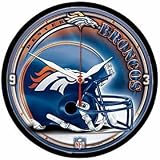 Denver Broncos Round Clock