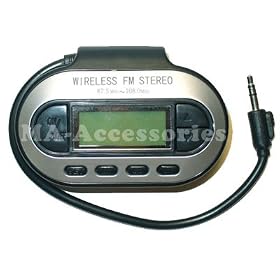 Wireless Fm Transmitter Black for MP3 iPod Zune Car