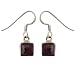 Garnet Gemstone Dangle-Earrings Sterling Silver 1inch
