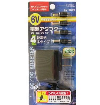 汎用電源アダプター　スイッチング式　出力６Ｖ