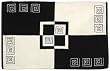 Embroidered Chenille 100% Cotton Black and White Rug 2 X 3