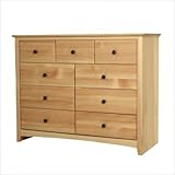Maco Lifestyles Shaker 48 Inch Solid Pine 9 Drawer Dresser