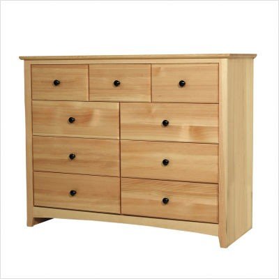 Maco Lifestyles Shaker 48 Inch Solid Pine 9 Drawer Dresser