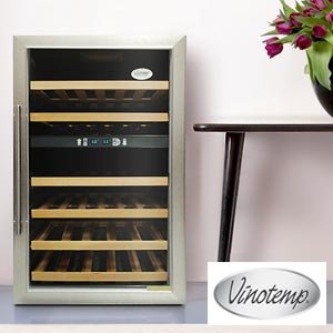 Vinotemp Butler Series 34-Bottle Stainless Steel Dual-Zone Wine Cooler by Vinotemp