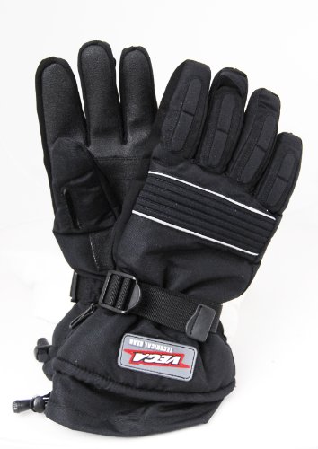 Vega Snowmobile Gloves (Black, Large)
