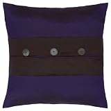 EXP Decorative Handmade Midnight Blue & Black Thai Silk Cushion Cover / Pillow Sham
