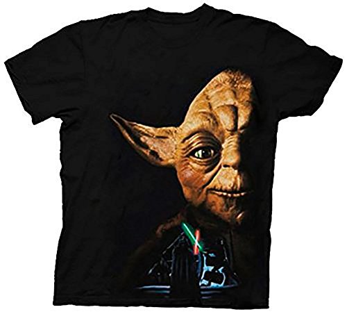 Star Wars Return of the Jedi Last Battle Yoda Black Adult T-Shirt Tee