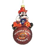 Oklahoma State Cowboys NCAA Glass Mascot Basketball Ornament (5)