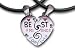 Pewter Heart Best Friends Pendants with 2 Thick PVC Necklaces