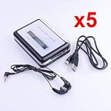 Neewer 5x Portable USB 2.0/1.1 Handheld Tape to PC Super USB Cassette-to-MP3 Converter Capture