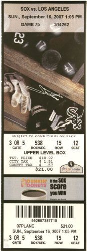 Jim Thome Chicago White Sox - 500th HR Game Sept 16th 2007 - Autographed Mega Ticket