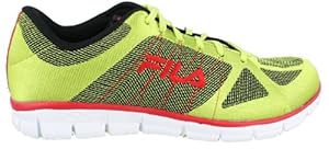 Fila Men's Speedweave Running Shoe,Lime Punch Fila Red/Black,12 M US