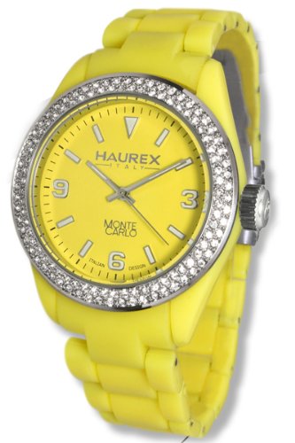 Haurex Italy Womens PY360DY1 Monte Carlo Double Crystal Bezel Ring Luminous Watch