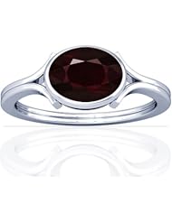14K White Gold Oval Cut Ruby Womens Astrological Ring