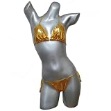 熱視線ドキドキ！大人セクシーＴバック三角マリンビキニ/水着/ゴールドメタリック【Julius】