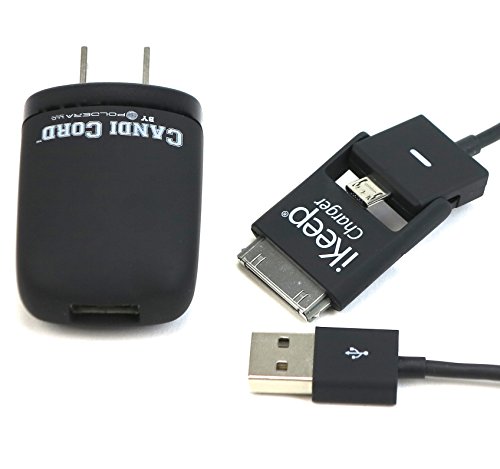 iKeep CC1BLK 6-Feet Candi Cord Universal Charging Cord - Retail Packaging - Black