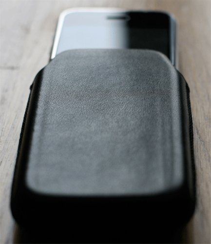 iPhone 3G SlipCase Leather Case Slim Fit Suede Lining-Onyx Black