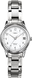 Timex Women's T29271 Silver Stainless-Steel Quartz Watch with White Dial