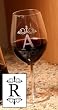 Set of 4 16oz Etched Monogram Wine Glasses R