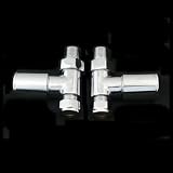 Chrome Straight Towel Rail Radiator Valve Taps