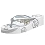 BCBGirls Women's French Wedge Flip Flop,Silver/White,6 M US