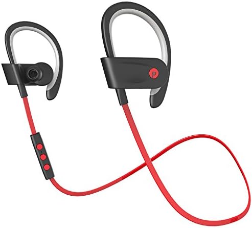 Bluetooth Headphones,POMER Universal Bluetooth In-Ear Stereo Sports Earbuds IPX4 sweatproof Noise Cancelling Headsets for Apple iPhone Samsung Galaxy LG PC Laptop and Other Bluetooth Device (Black)