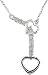 14K White Gold .04 ctw Diamond Double Heart Necklace