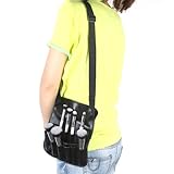 12 poches Maquillage PVC pinceau cosmétique professionnelle Tablier Sac Artiste Ceinture attache de la noir