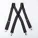 Black Stripes Suspenders for work Hold-Up X-Back genuine Leather Y&G business Suspenders SP2019
