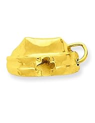 14K Yellow Gold 3D Red Enameld Nurse Cap Charm Jewelry